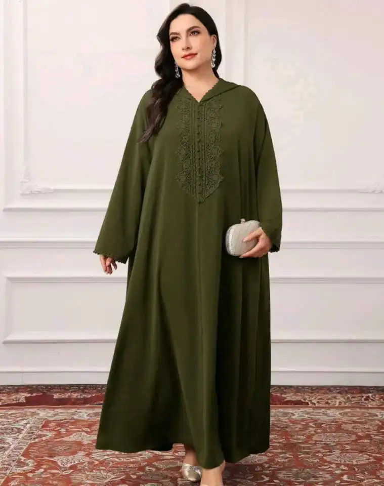 Abaya élégante vert kaki