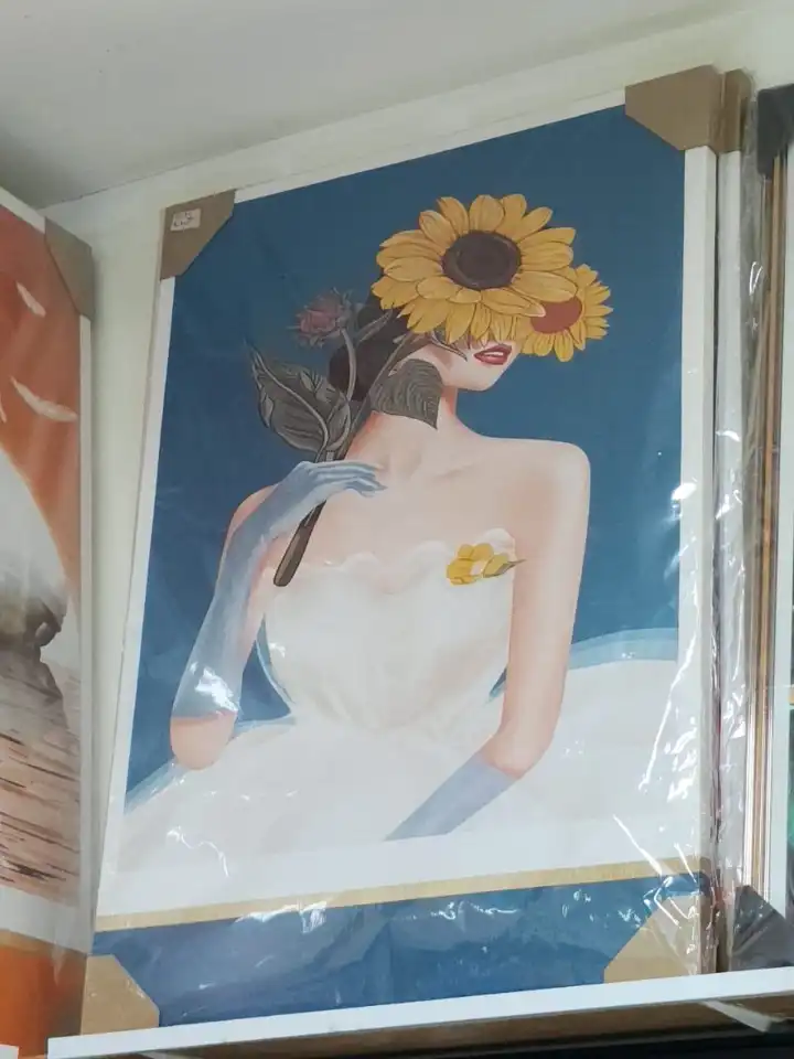 Tableau femme tournesol