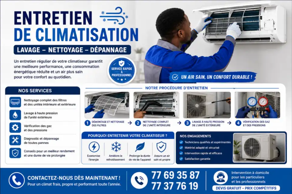 ❄️ Entretien de Climatisation – Lavage, Nettoyage et Dépannage ❄️